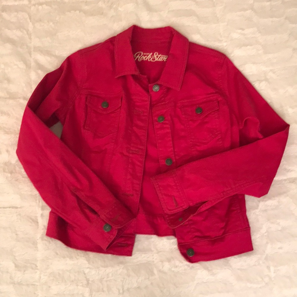 LIKE NEW Old Navy Hot Pink Canvas Layering Jacket